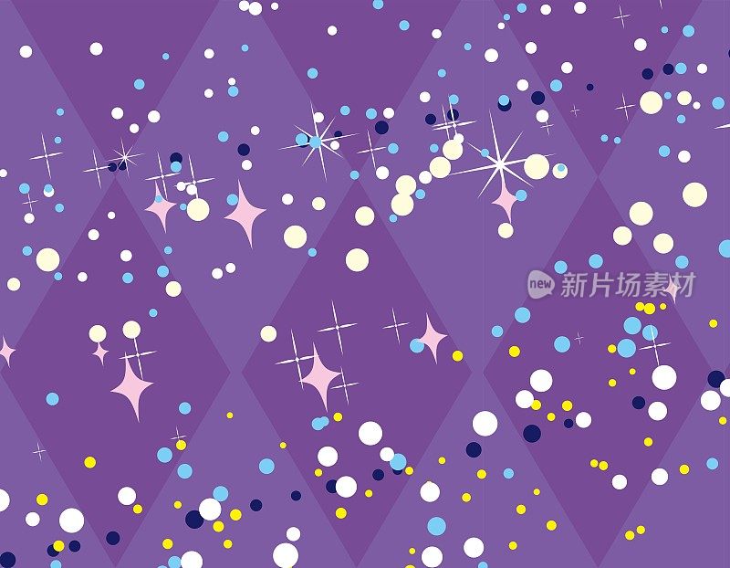 Wallpaper material with glittering stars on a purple diamond background / illustration material (vector illustration)